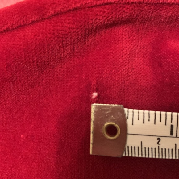 Cranberry Velvet Snap Front Cardigan is Beautiful! Vee Neckline, Soft & Cozy! - Picture 10 of 11